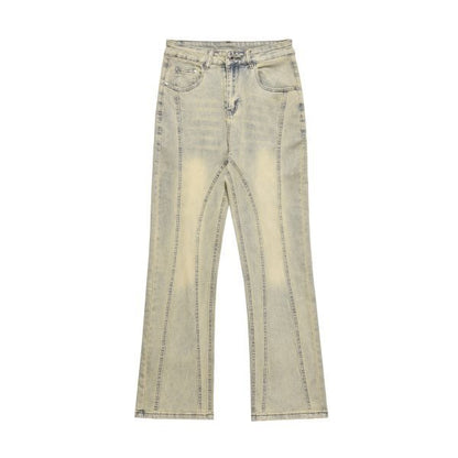 RO Style Wide Leg Patchwork Cargo Pants Jeans Men - BAGMODA