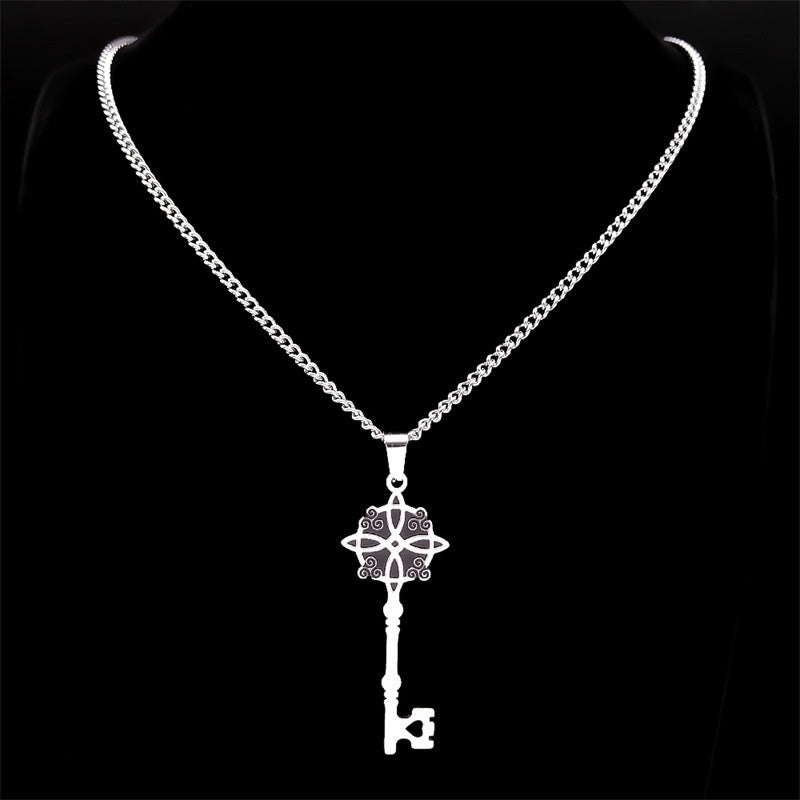 Fashion Key Shape Cross Necklace Charm Chaotian