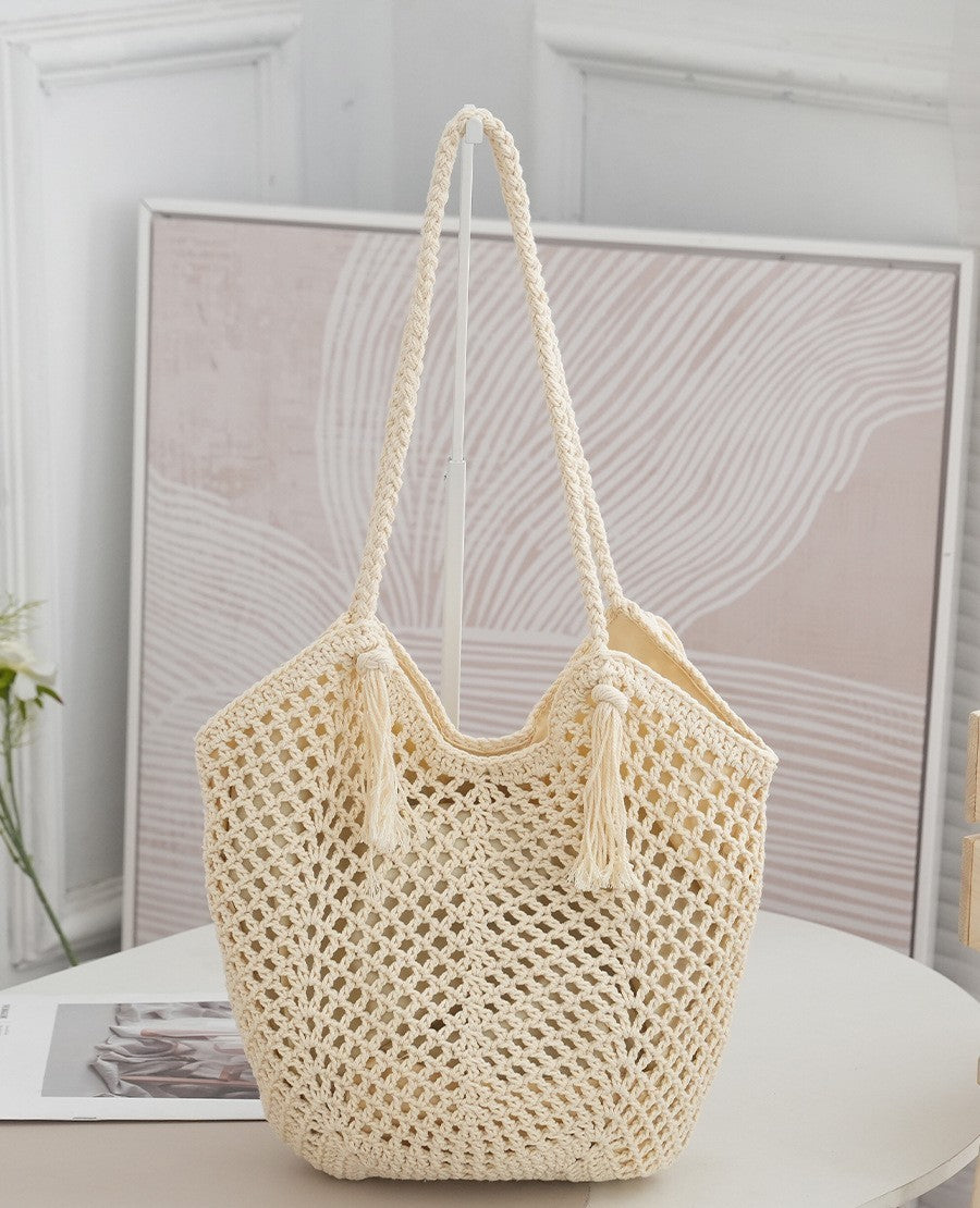 Bolsa tejida a mano con hilo de algodón
