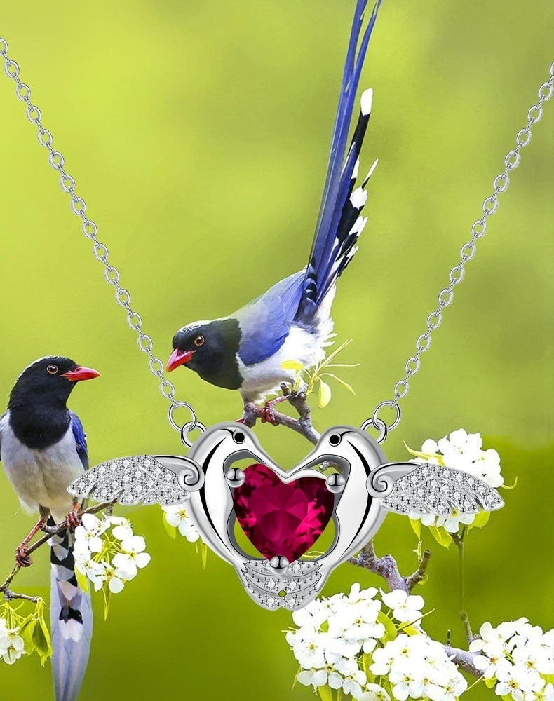European And American Magpie Heart Necklace Women's Elegant High Sense Ornament