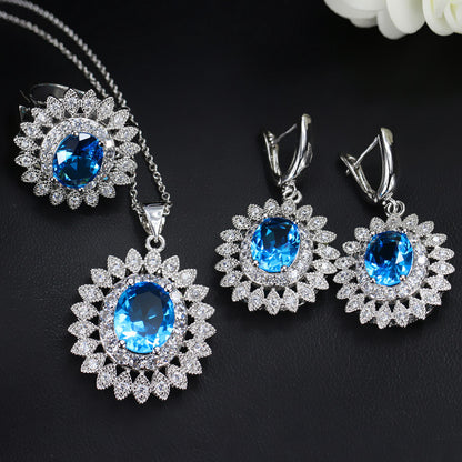 SONNENBLUME Sets Von Kette Braut Zirkon Set