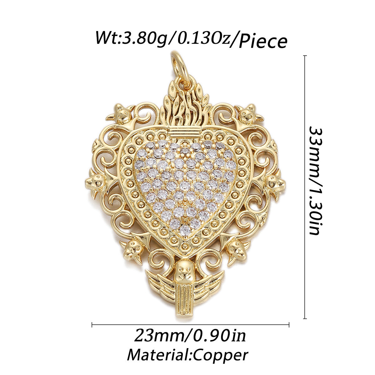 Oil Dripping Red Love Pendant Micro Inlaid Zircon Accessories