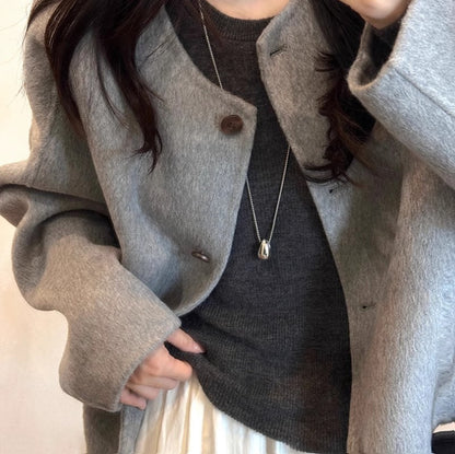 Collar minimalista con colgante de gota de agua, accesorios ligeros de lujo de alta calidad para mujer