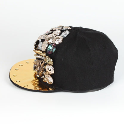 Gorra de béisbol con remaches de leopardo y calavera para hombre y mujer