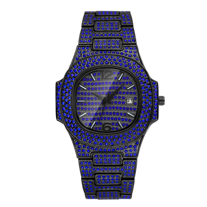 Niche Hip Hop Color Diamond Volldiamant Herrenuhr