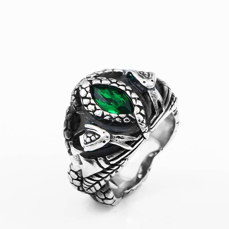 Vintage Animal Snake Shape Stainless Steel Ring For Men