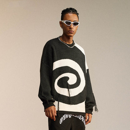 Sweater Crew Neck Hoodless Men's Loose Fit Personality