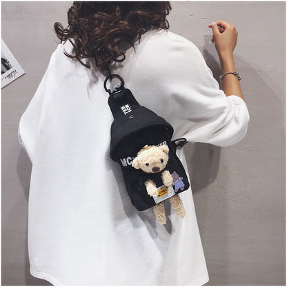 Süße Brusttasche aus Canvas mit Lammmotiv