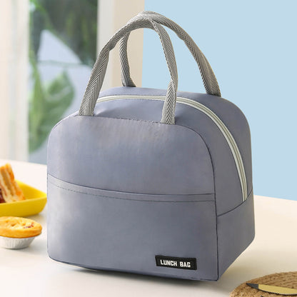 Bolsa de almuerzo de sarga portátil con aislamiento térmico engrosada