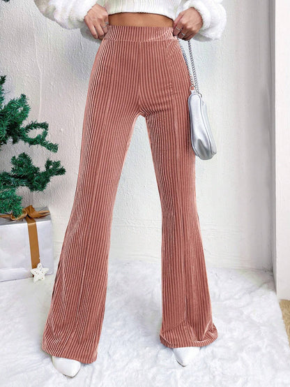 Hohe Taille Lamp Wick Cord Schlaghose Weites Bein Damen