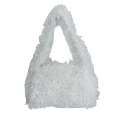 Bonbonfarbene Handtasche mit Quaste