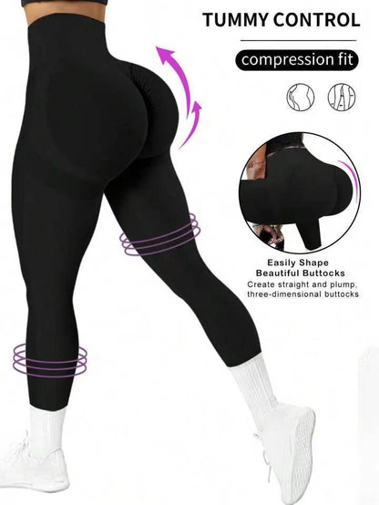 Pantalones de yoga sin costuras con efecto tie-dye color melocotón para mujer, cintura alta, para entrenamiento