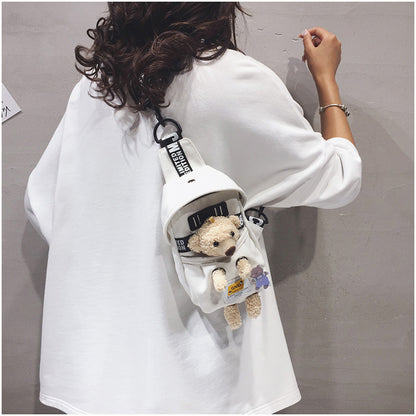 Süße Brusttasche aus Canvas mit Lammmotiv