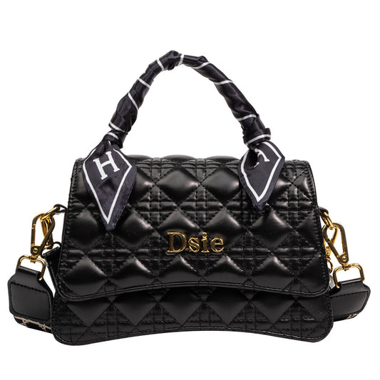 Bolso bandolera cuadrado con pañuelo de seda