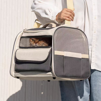 Durchsichtige, atmungsaktive, große Kapazität, tragbare Haustiertasche, faltbar