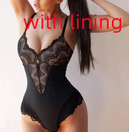 Spitze Spitzennähte Bodysuit Erotische Dessous Damen