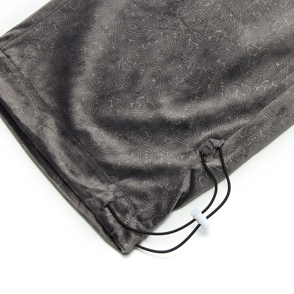 Embossed Velvet Ankle Banded Pants Men - BAGMODA