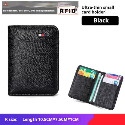 Estuche de cuero para tarjetas bancarias de negocios para hombre