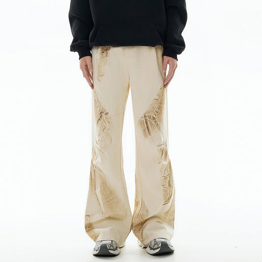 Dirty Painting Loose Casual Long Pants Men - BAGMODA
