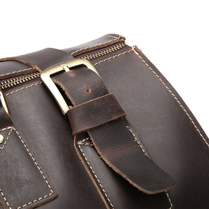 Bolso vintage de piel de vacuno para hombre.
