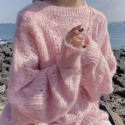 Suéter de mohair hueco para mujer