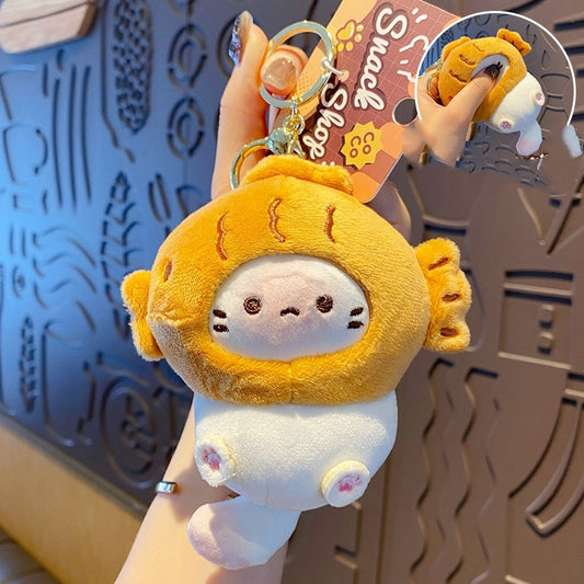 Plush Cocoa Cat Snack House Keychain Cute Doll