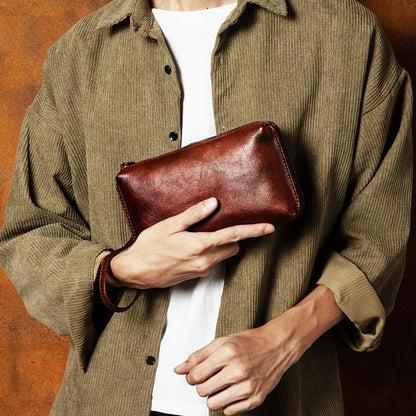 Bolso retro de piel de esqueleto con color frotado a mano