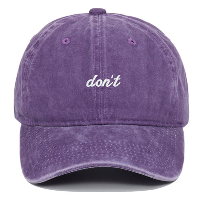 Baseballkappe mit aufgesticktem Buchstaben „Don't“, gewaschen, alt, weiches Oberteil