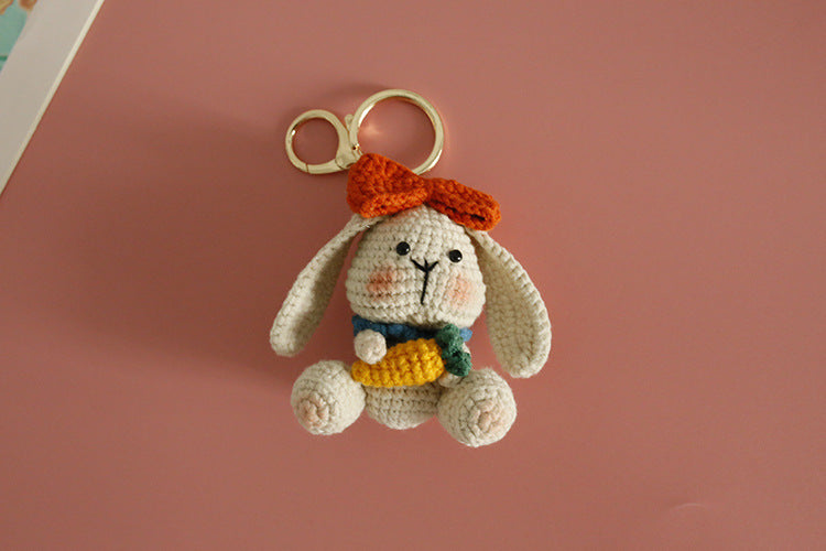 Exquisite Wool Crocheted Rabbit Pendant