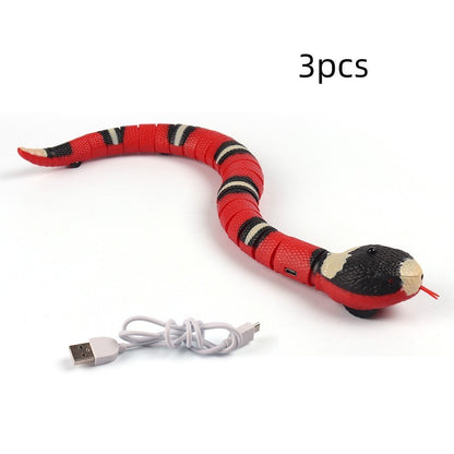 Juguetes interactivos para gatos con detección inteligente, serpiente electrónica automática, juguetes para gatos, perros y mascotas.