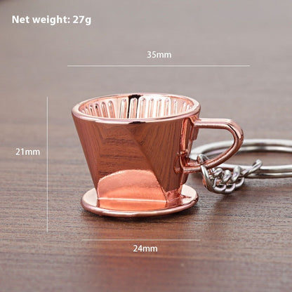 3D Kaffee Schlüsselanhänger Metall Autoschlüssel Anhänger