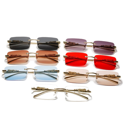Gafas de sol cuadradas sencillas sin marco para hombre y mujer