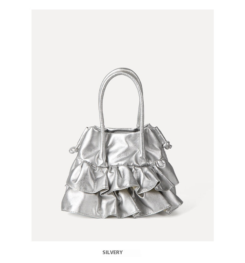 Pleated Ruffled Messenger Bag