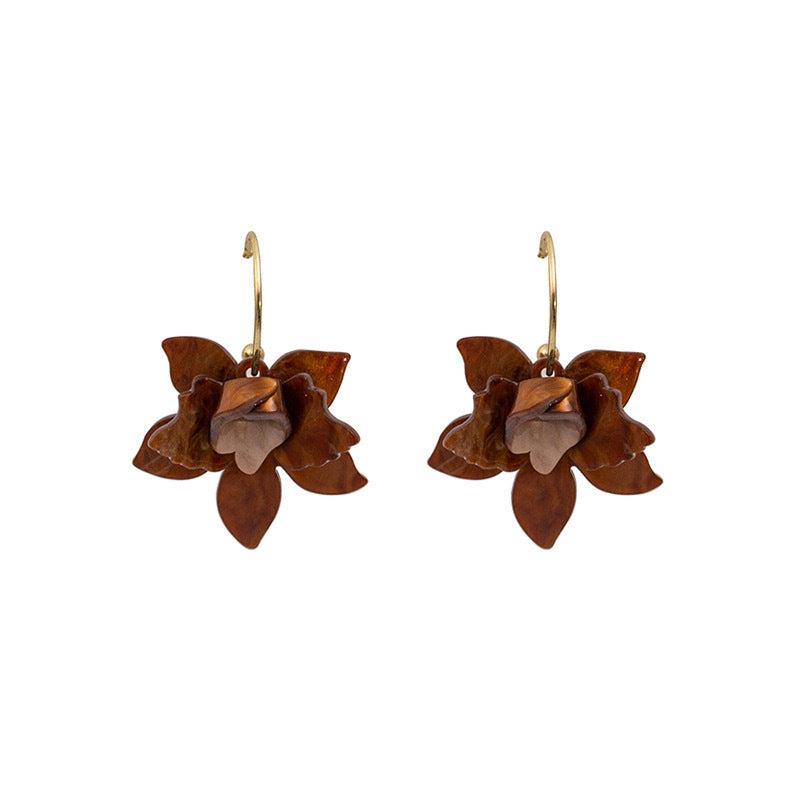 Vintage Acrylic Flower Exaggerated Earrings