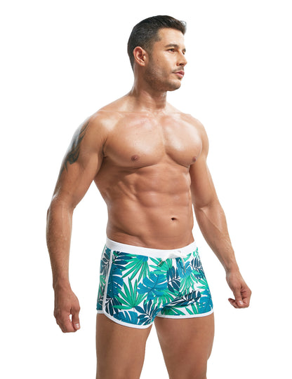 Summer Men's Nylon Printing Swim Briefs