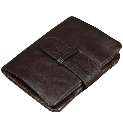 Cartera de mujer de piel auténtica con múltiples ranuras para tarjetas