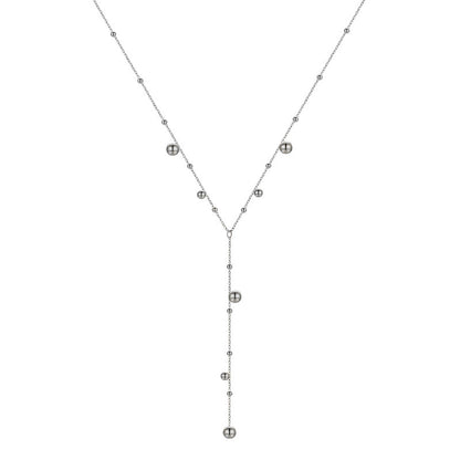 Collar largo con borlas y gorro de plata de ley S925