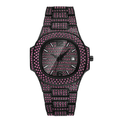 Niche Hip Hop Color Diamond Volldiamant Herrenuhr
