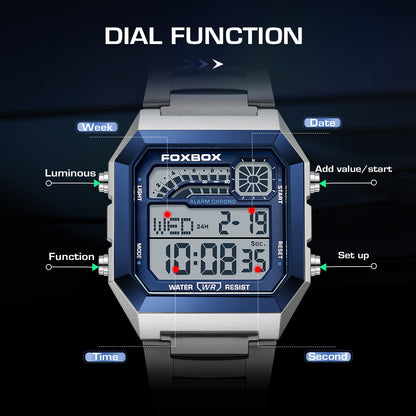 Neue quadratische elektronische Sport-Outdoor-wasserdichte Uhr für Männer und Frauen