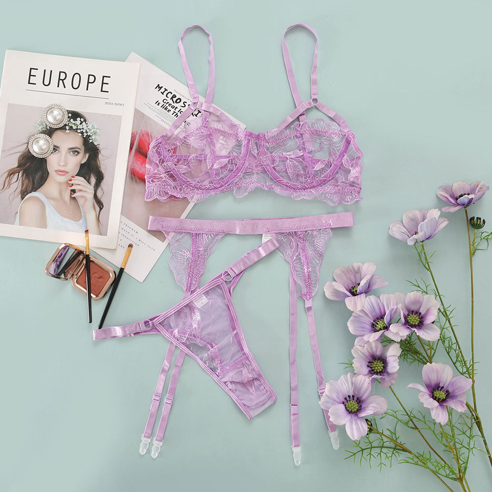 Women's Lace Perspective Sexy Eyelashes Erotic Suit