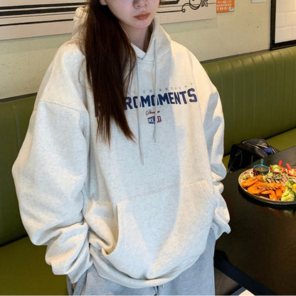 Sudadera con capucha acolchada de terciopelo para mujer
