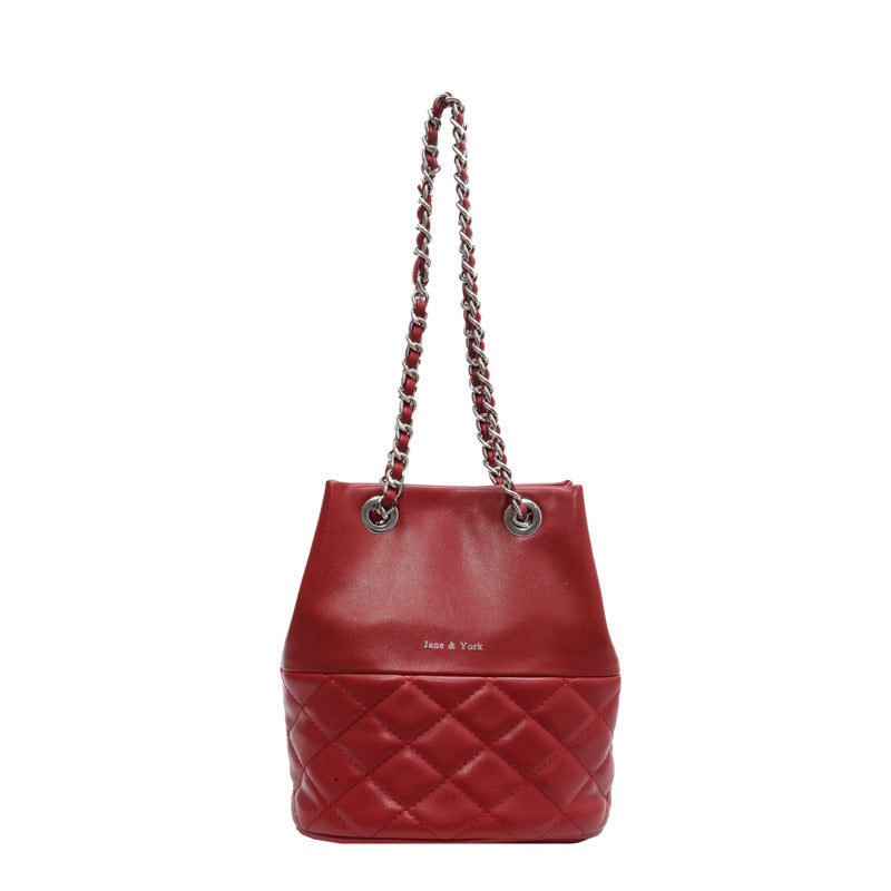 Korean Diamond Texture Bucket Bag