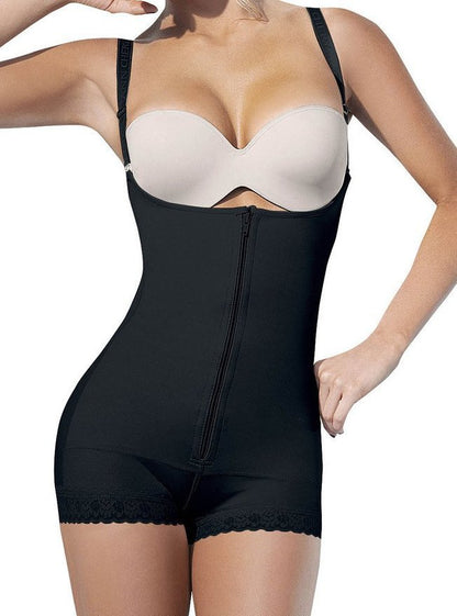 Faja moldeadora de una pieza con cremallera, ropa interior moldeadora posparto