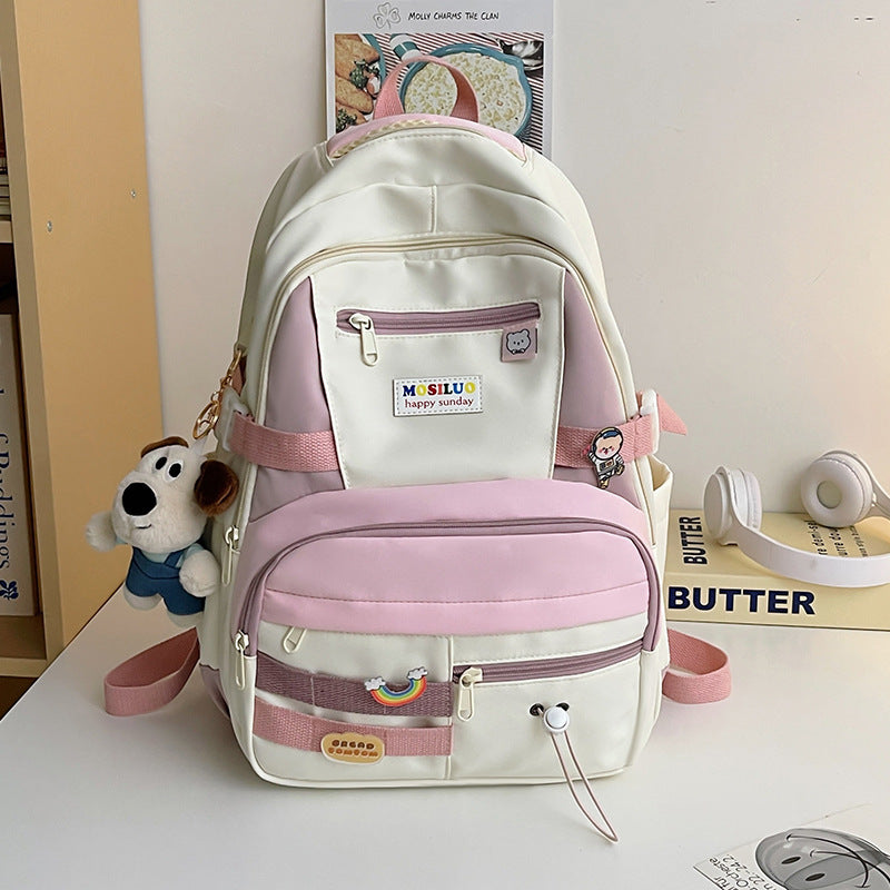 Fashion Color Contrast Large Capacity Travel Backpack