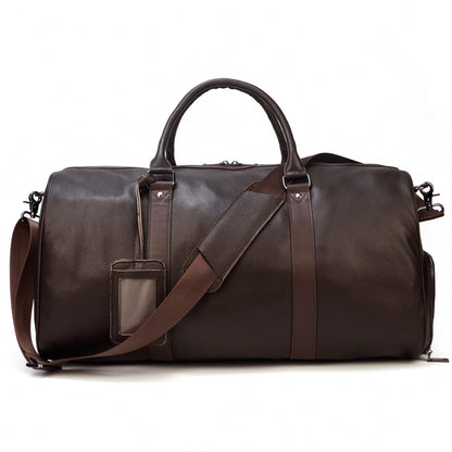Bolsa de viaje de cuero auténtico para hombre