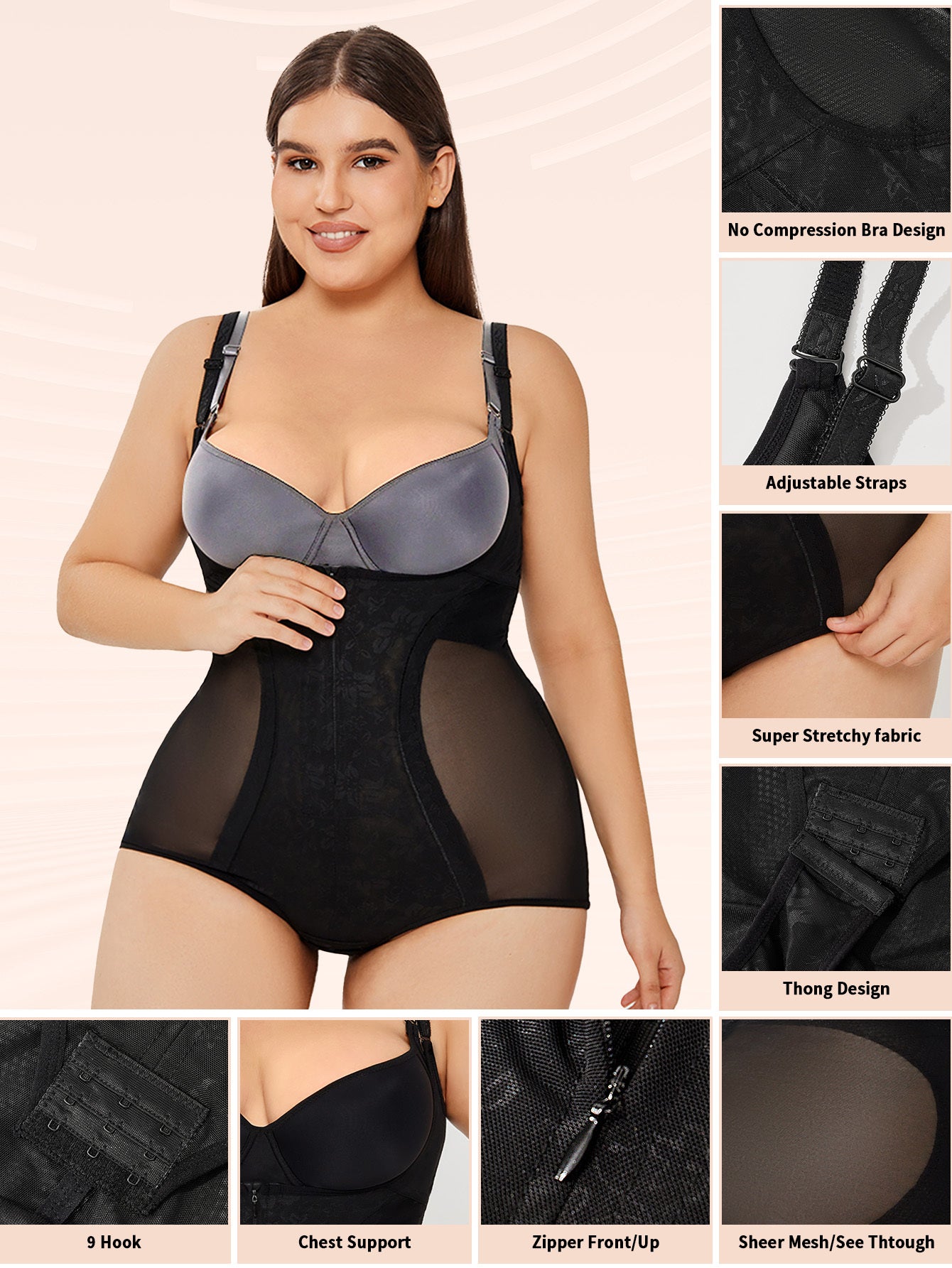 Shapewear Bodysuit Bauchkontrolle Schlanker Body Shaper