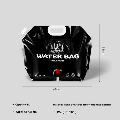 Bolsa de agua portátil gruesa de gran capacidad para acampar al aire libre