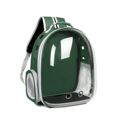 La nueva cápsula espacial, transparente, transpirable y de doble hombro para mascotas.