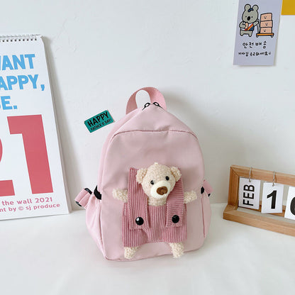 Mochila escolar de dibujos animados con un osito lindo para jardín de infantes