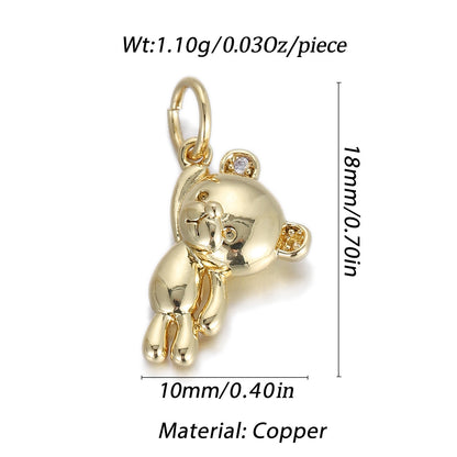 Pulsera y collar con colgante de animales con incrustaciones de aceite de circonita